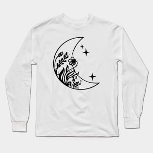 Moon Flower Art T-Shirt Long Sleeve T-Shirt